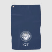 Serviette de golf à monogramme classique personnal (Devant)