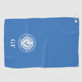 Serviette de golf à monogramme classique personnal (Horizontal)