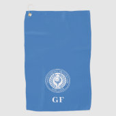 Serviette de golf à monogramme classique personnal (Devant)