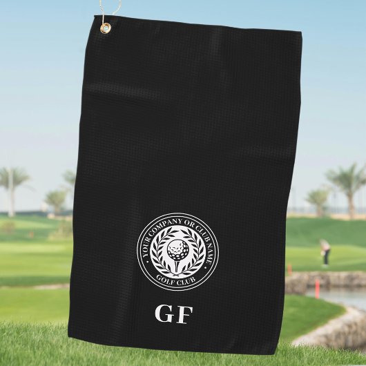 Serviette de golf à monogramme classique personnal