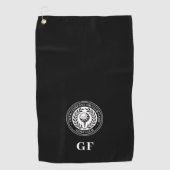 Serviette de golf à monogramme classique personnal (Devant)