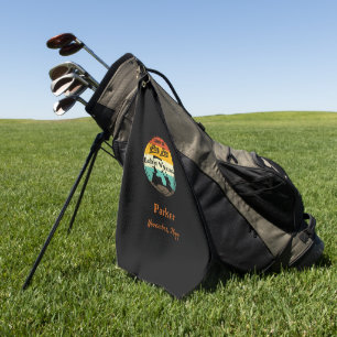 Serviette de golf à monogramme noir Week-end ent