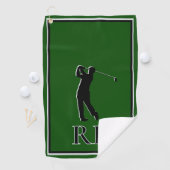 Serviette de golf à monogramme vert moderne pour h (En situation)