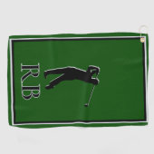 Serviette de golf à monogramme vert moderne pour h (Horizontal)
