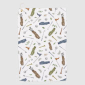 Serviette de golf à motif aquarelle de golf | Cade (Devant)