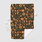 Serviette de golf à motif automnal rustique dessin (En situation)