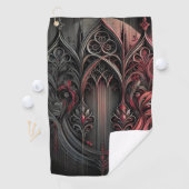 Serviette de golf à motif en arc gothique – El rou (En situation)