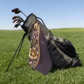 Serviette de golf à ornement floral doré (Vert)