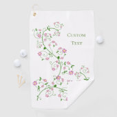 Serviette de golf à personnaliser avec texte Fleur (En situation)