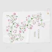 Serviette de golf à personnaliser avec texte Fleur (Horizontal)