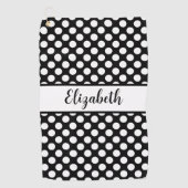 Serviette de golf à pois noirs personnalisée pour  (Devant)