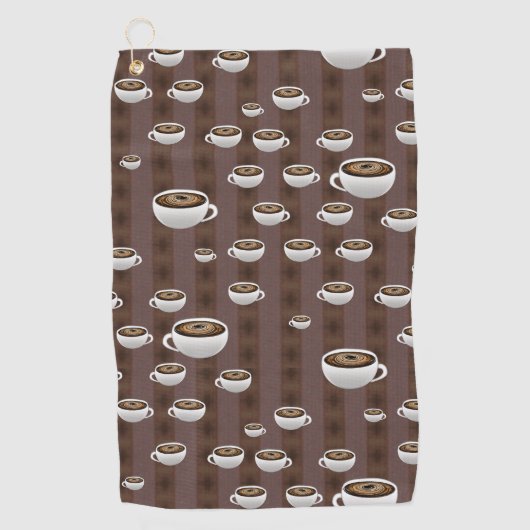 Serviette de golf à rayures avec café (Devant)
