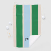 Serviette de golf à rayures classiques et monogram (En situation)