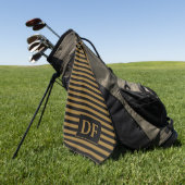 Serviette de golf à rayures noir/or (Vert)