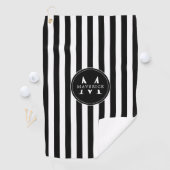 Serviette de golf à rayures noires et blanches ave (En situation)