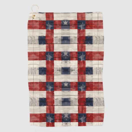 Serviette de golf à treillis Americana (Devant)