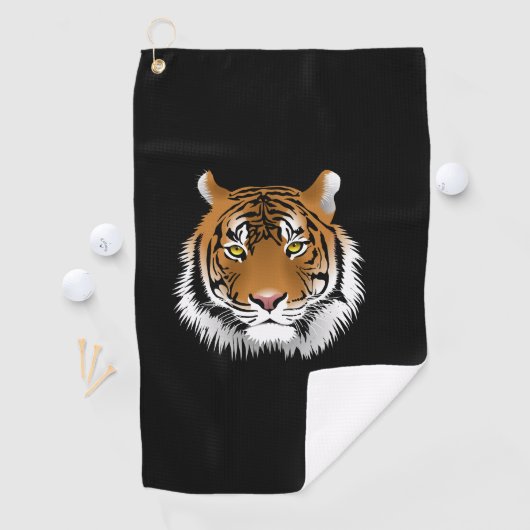 Serviette de golf à visage de tigre (En situation)