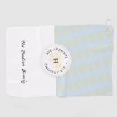 Serviette De Golf Abee Awesome Abeille d'Or Personnalisé Monogramme (Horizontal)
