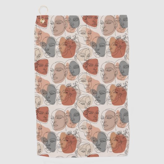 Serviette De Golf Abstract Feminine Face Pattern (Devant)