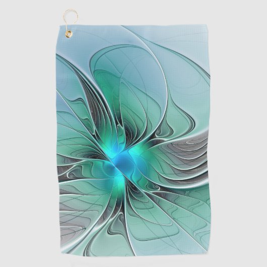 Serviette De Golf Abstrait De Bleu, Art Fractal Moderne (Devant)