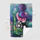 Serviette De Golf Abstrait Fantaisiste Mermaid Nautical Turquoise Co (En situation)