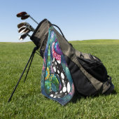Serviette De Golf Abstrait Fantaisiste Mermaid Nautical Turquoise Co (Vert)