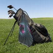 Serviette De Golf Abstrait Imaginaire coloré fractal (Vert)