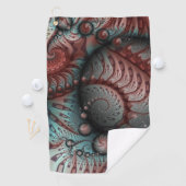 Serviette De Golf Abstrait Imaginaire dynamique Fractal Art Brown Bl (En situation)