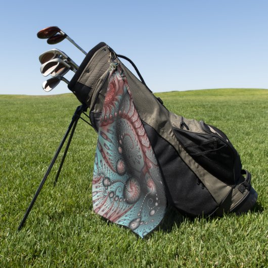 Serviette De Golf Abstrait Imaginaire dynamique Fractal Art Brown Bl (Vert)