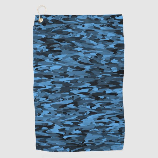Serviette De Golf Abstrait Motif bleu noir (Devant)