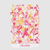 Serviette De Golf Abstrait Motif rétro rose personnalisé (Devant)