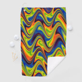 Serviette De Golf Abstrait Multicolore Ondulé (En situation)