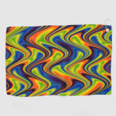 Serviette De Golf Abstrait Multicolore Ondulé (Horizontal)