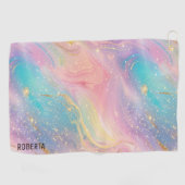 Serviette De Golf Abstrait Pastel Parties scintillant Motif sans cou (Horizontal)