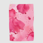 Serviette De Golf Abstrait rose sur rose (Devant)