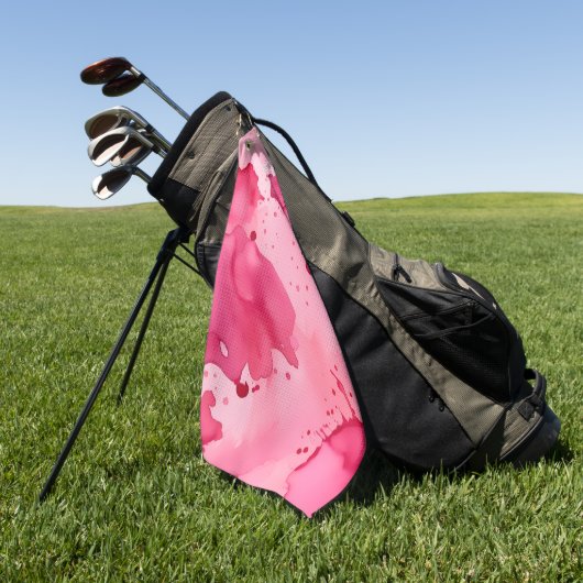 Serviette De Golf Abstrait rose sur rose (Vert)