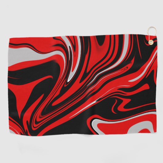 Serviette De Golf Abstrait rouge et noir (Horizontal)