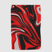 Serviette De Golf Abstrait rouge et noir (Devant)
