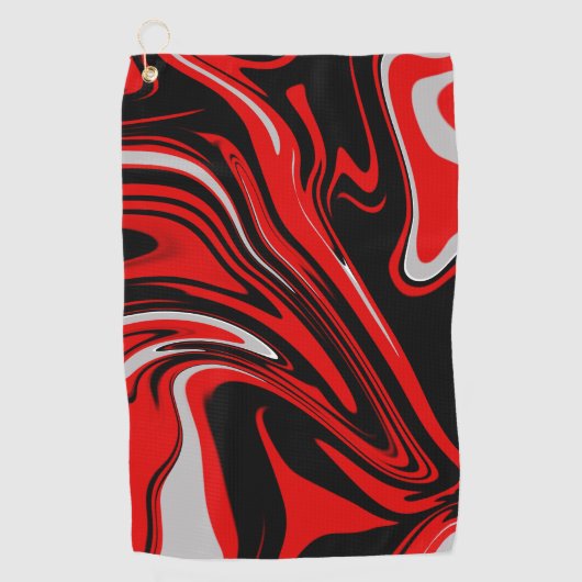 Serviette De Golf Abstrait rouge et noir (Devant)