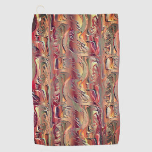 Serviette De Golf Abstrait sculpté en dégradé saumon et rouge