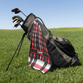 Serviette De Golf Abstraite Rouge Noir Plaid Collection moderne (Vert)