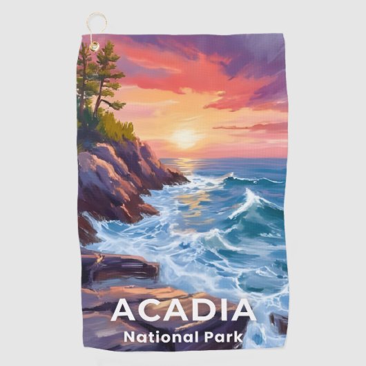 Serviette De Golf Acadia National Park | Otter Cliffs Maine Travel (Devant)