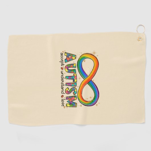 Serviette De Golf Accepter l'amour comprendre - Infinity Sensibilisa (Horizontal)