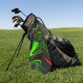 Serviette De Golf Accroches courbées vertes et rouges sur fond vert  (Vert)