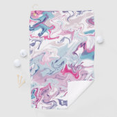 Serviette De Golf Acrylique liquide rose et bleu (En situation)