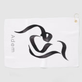 Serviette De Golf Adam en calligraphie arabe | Nom arabe moderne (Horizontal)