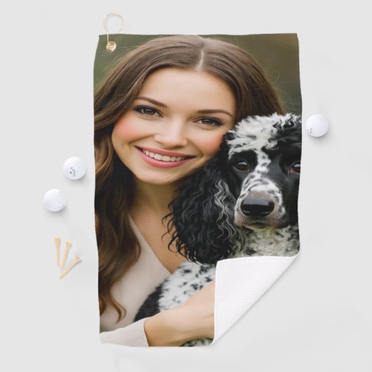 Serviette De Golf Add Poddle Photo Personalize Customize (En situation)