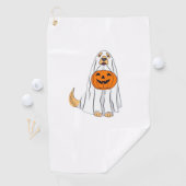 Serviette De Golf Adorable Éffrayant Golden Retriever Ghost Classic (En situation)