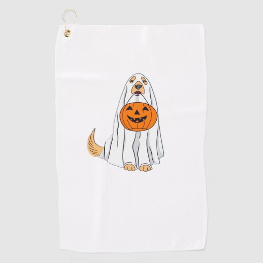 Serviette De Golf Adorable Éffrayant Golden Retriever Ghost Classic (Devant)