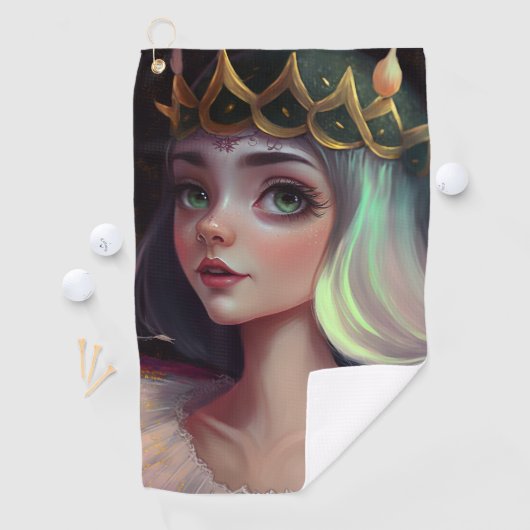 Serviette De Golf Adorable Grande Reine aux yeux (En situation)